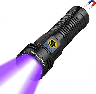 2-in-1 Powerful Blacklight LED Flashlight - UV&High Lumens Tactical Rechargeable Flash Light, 7 Modes, 18H Long Lasting, Super Bright Waterproof Detector for Pet Urine Curing Resin Camping Emergencies