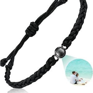 SUPHELPU Custom Bracelets with Picture Inside, Personalized Photo Bracelet Projection, Personalized Gifts for Memorial Mom Mothers Day, Women’s Italian Style Charm Bracelets