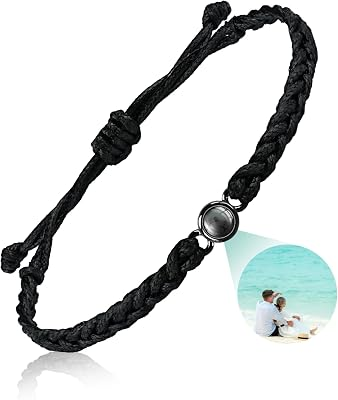 SUPHELPU Custom Bracelets with Picture Inside, Personalized Photo Bracelet Projection, Personalized Gifts for Memorial Mom Mothers Day, Women's Italian Style Charm Bracelets