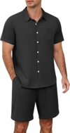 MARVMYS Mens 2 Pieces Linen Set