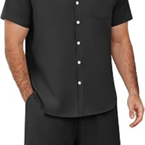 MARVMYS Mens 2 Pieces Linen Set