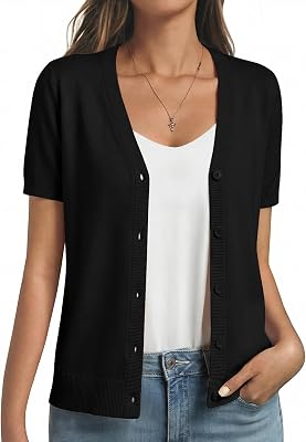 GKBK Short Sleeve Cardigan Sweater