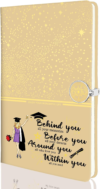 LBWCER Inspirational Graduation Journal Congratulations Graduating Journey Leather Notebook (Graduation Pink)