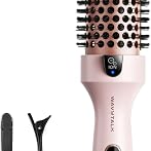 Wavytalk Thermal Brush, Blowout Boost 1.5 inch Heated Round Brush for Blowout Look, Dual Voltage, Pink, Sakura, Tourmaline Ceramic, Negative Ion Technology, 5 Temperature Settings, Less Damage