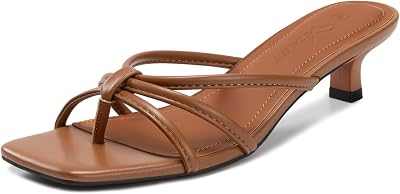 Athlefit Women's Strappy Kitten Heels Sandals