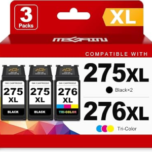 MEGAIN 275XL 276XL Ink Cartridges Compatible for Cannon PG-275 275 XL and CL-276 276 XL Ink Cartridge for Canon PIXMA TR4700 TR4720 TS3700 TS3722 TS3500 TS3522 Printers (2 Black,1 Color Combo Pack)