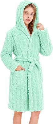 JiAmy Kids Soft Fleece Robe Bathrobe