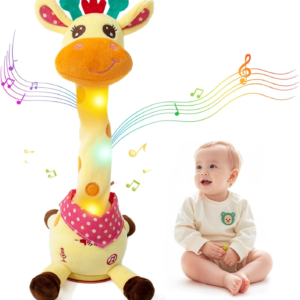 Emoin Dancing Giraffe Toy, Tanlking Giraffe Toys Musical Mimicking Toy, Singing 10 Pcs Songs for Baby Boys Girls, Repeating What You Say, Sing+Dancing+Recording+LED