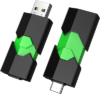 K&ZZ 128GB USB C Flash Drive 1 Pack Dual USB-C Thumb Drive 3.0 Push-Pull USB A + Type C Memory Stick Photo Stick for Smartphone Tablet Laptop iPhone 17