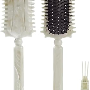 Curl Defining Brush, Curl Define Styling Brush With Cleaning Claws, Hair Brush for Combing and Shaping Men’s and Women’s Curls to Reduce Pulling, Curl Enhancing, Unisex (Beige)