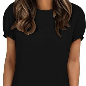 UNCLECAT Womens Ruffle Short Sleeve T Shirts