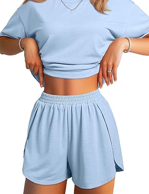 JUSTFASHIONNOW Split Short Bamboo Pajama Set
