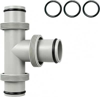 Nlfdbfsh Pool Hose Connector, 1.5" to 1.5" T-Joint Pool Hose Adapter, 3-Way Splitter Compatible with Above Ground Pool Filter Pump and Vacuum, Tool-Free Pool Replacement Parts