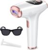 IPL Laser Permanent Hair Removal Device with Protective Goggles, 86% Hair Reduction in 3 Weeks & 5 Custom Energy Levels, Perfect for Men & Women’s At-Home Full Body and Face, White