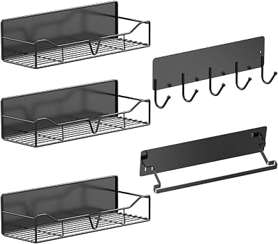 Uasdrvi 5Pcs Heavy-Duty Magnetic Shelves for Fridge, Washing Machines, Dryers, Metal Doors, and Any Metal Surface