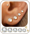 ÌF ME 5 Pairs 14K Gold Plated Stud Earrings