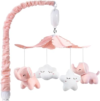 FEISIKE Mobile for Crib Bassinet Girls Baby Mobiles with 3 Modes Digital Music Box（Turn Only, Music Only, Turn & Music, 35 Lullabies, Pink Elephant Nursery Mobile, Clamp Type, Pretty Box Packaging