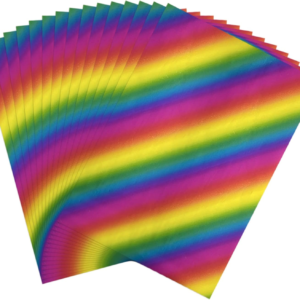 Briartw 20x29cm Hot Foil Paper 50 Sheets Pack Toner Reactive Foil Hot Stamping Foil Paper by Laser Printer and Laminator for Scrapbooking Craft Cardmaking DIY Album (Rainbow, 50 Sheets)
