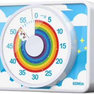 VOCOO Visual Timer for Kids – 60 Min Rainbow Countdown Clock for Classroom & ADHD