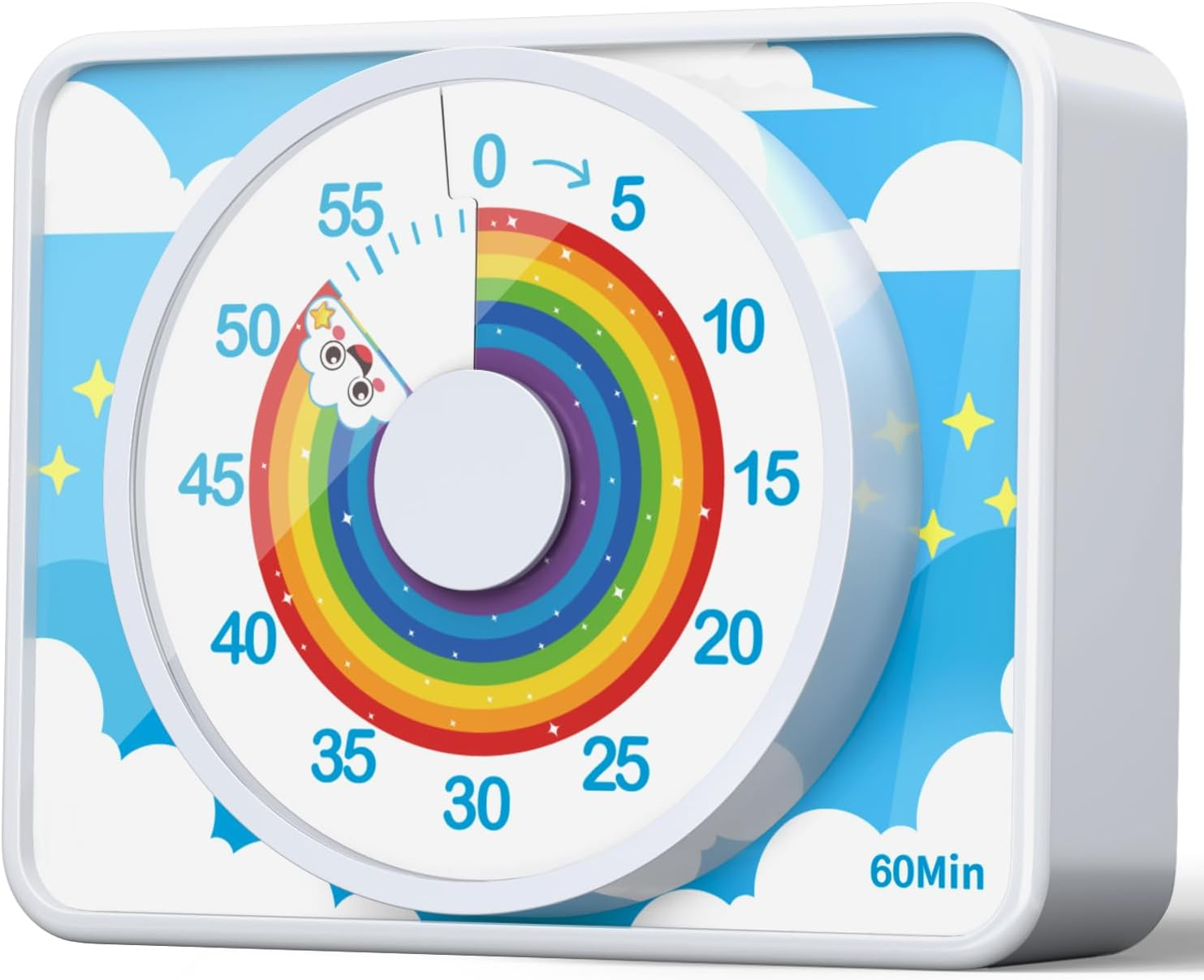 VOCOO Visual Timer for Kids - 60 Min Rainbow Countdown Clock for Classroom & ADHD