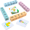 Humerry Spelling Games for Kids Ages 3-8, Phonics Matching Game with 54 Flash Cards & 20 Letter Blocks, CVC & Sight Word Building Reading Game, Classroom Must Haves for Preschool & Kindergarten