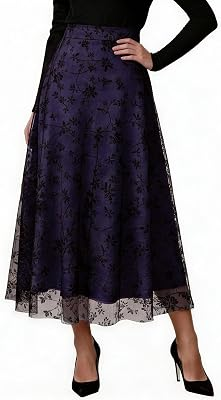 GETTALOCKY Womens Floral Chiffon Midi Skirt