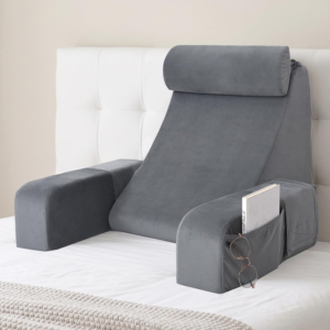 ENITYA 19″ Reading Pillow for Bed with Firm Back Support & Big Pockets