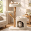 ZLAFM Real Wood Modern Cat Tower