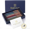 KAELISYN 6 Pack 2-In-1 Gold Trim Metal Stylus Ballpoint Pens