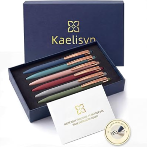 KAELISYN 6 Pack 2-In-1 Gold Trim Metal Stylus Ballpoint Pens