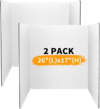 Trifold Poster Board,2 Pack 26″x 17″ White Reusable Plastic Display Board, Easy-to-Clean Durable & Waterproof Perfect for School Projects, Event Displays, Business Presentations