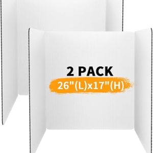 Trifold Poster Board,2 Pack 26″x 17″ White Reusable Plastic Display Board, Easy-to-Clean Durable & Waterproof Perfect for School Projects, Event Displays, Business Presentations