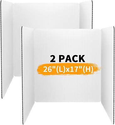 Trifold Poster Board,2 Pack 26"x 17" White Reusable Plastic Display Board, Easy-to-Clean Durable & Waterproof Perfect for School Projects, Event Displays, Business Presentations