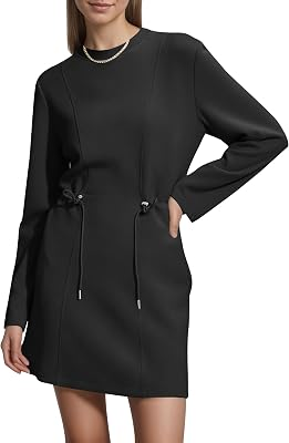 COCOMARTS Womens Long Sleeve Crewneck Sweatshirt Dress
