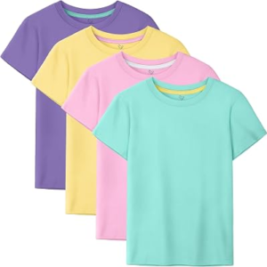 HOEVOU 4 Pack Girls Shirts