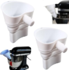 New Upgraded Flour Funnel for Kitchen Aid Mixer, Longer Funnel Preventing Flour Spills for Kitchenaid Mixer, Foldable and Dishwasher Safe, Cookie and Baking Easier (White, 2 Pcs)