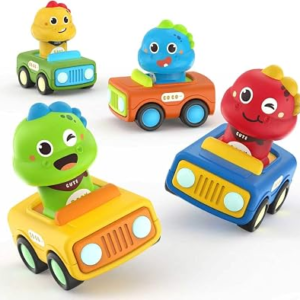 MOONTOY Car Toys for 1+ Year Old First Birthday Gifts for Boys,Press and Go Car Toys Baby Animal Racing Cars for Toddlers 1-3,Push Go Friction Car Toys Toys 12-18 Months Toddler Toys for One Year Old