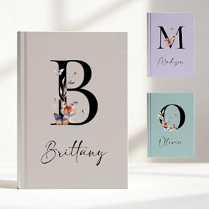 Personalized Journal Custom Journal Notebook for Women, Initials Notebook Personalized, Notebook Gift for School Birthday Christmas