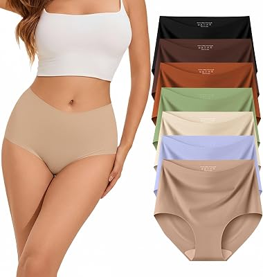 AILONGCITY Womens Underwear High Waist Tagless 7 Pack