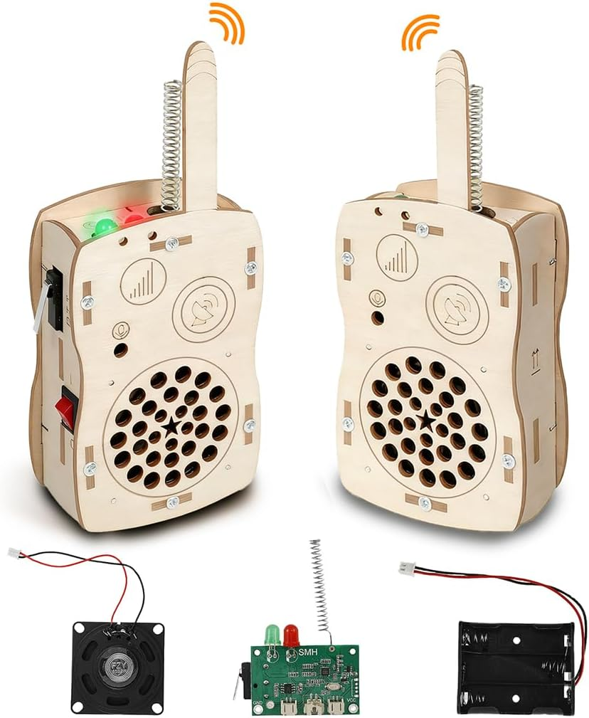 STEM Science Kits Toys DIY Walkie Talkie Kit for Kids Age 8-14, Science Project Electronics Kit Educational Building Toy Gifts for Boys Girls Kids Teen Ages 8-10 10-12