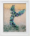 LYJZYXGS Sea Glass Art Kit, DIY Mosaic Arts and Craft Kits Ocean Painting Kit,DIY Resin Beach Art Kit, Resin Beach Art Kit for Home Decoration, Resin Sea Glass Art Kit(Mermaid Tail)