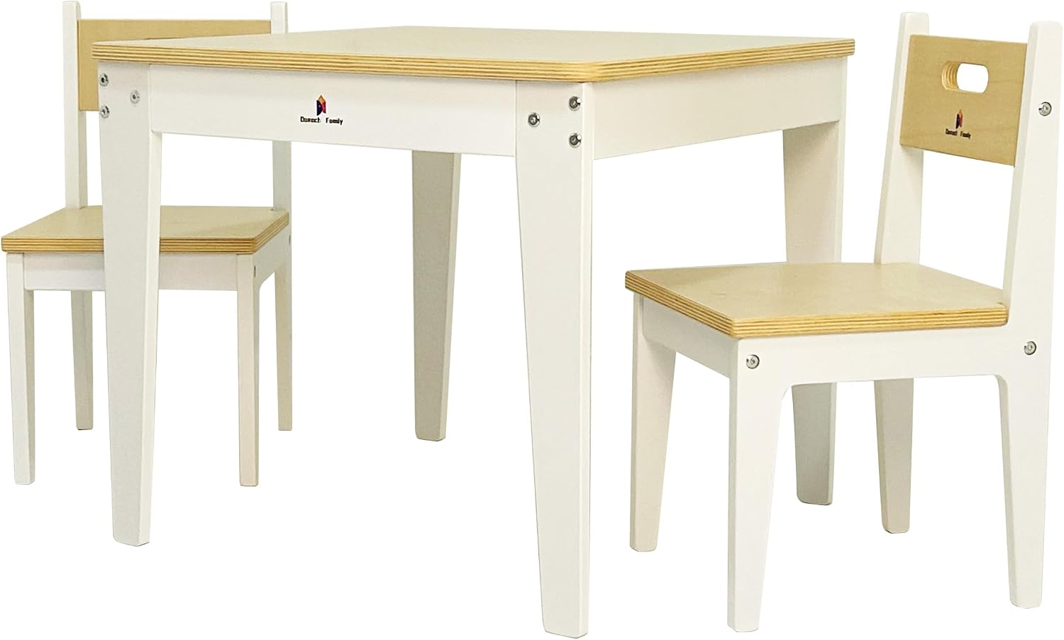 Damoch Family® Wooden Kids Table and Chairs Set | Montessori Art & Craft Table with 2 Chairs | Kids Activity Play Table for Home and Kindergarten | Premium+ Educational Grade CPSC/REACH/CPC Certified.