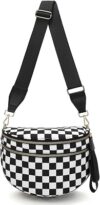 WOOMADA Women Checkered Bum Bag