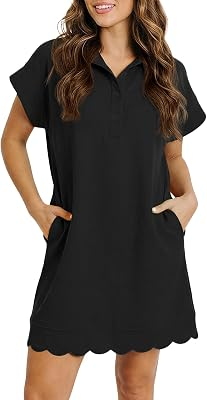 FISOEW Womens Summer T Shirt Mini Dress