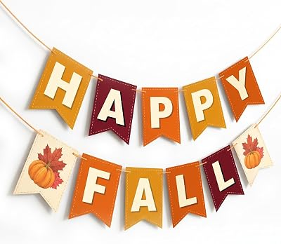 LARRAZABAL Happy Fall Banner Fall Decorations
