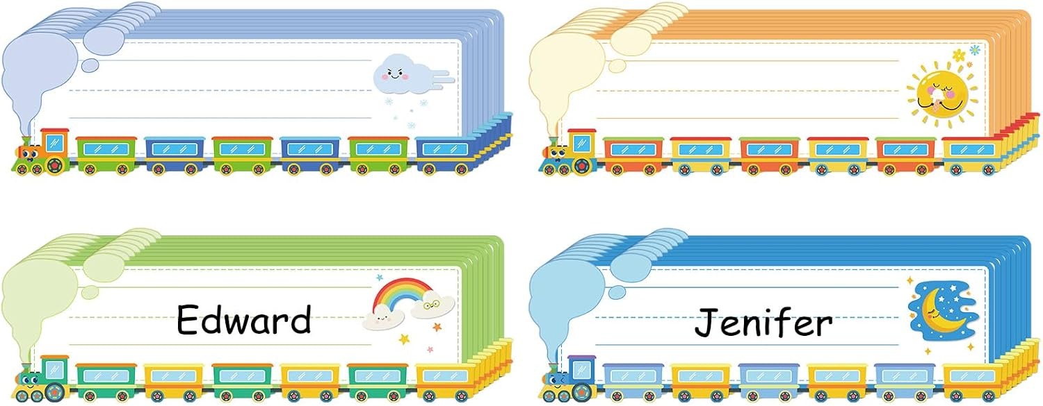 D4DREAM Desk Name Tags for Classroom - 36pcs 10''x3'' Waterproof Self Adhesive Student Nameplates Labels Stickers for Kids Classroom Kindergarten Elementary Back to School Teacher Supplies Must Haves