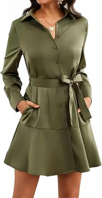 Ystguic Womens Midi Collar Dress