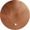 FIMHUT Gold Pearl Necklaces