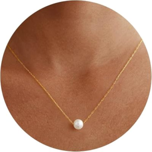 FIMHUT Gold Pearl Necklaces