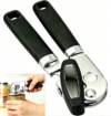 Manual Can Opener, Heavy Duty Handheld Can Opener with High Carbon Sharp Blade, Easy to Use for Seniors with Comfort Grip Handles and Oversized Turn Knob, Black